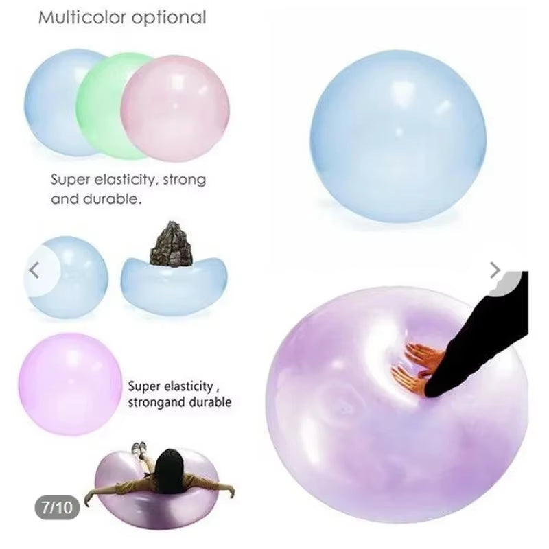 1PC- Bubble Ball for Summer Vocation on Beach Kids Children Outdoor Soft Air Water Filled Bubble Ball Blow up Balloon Toy Fun